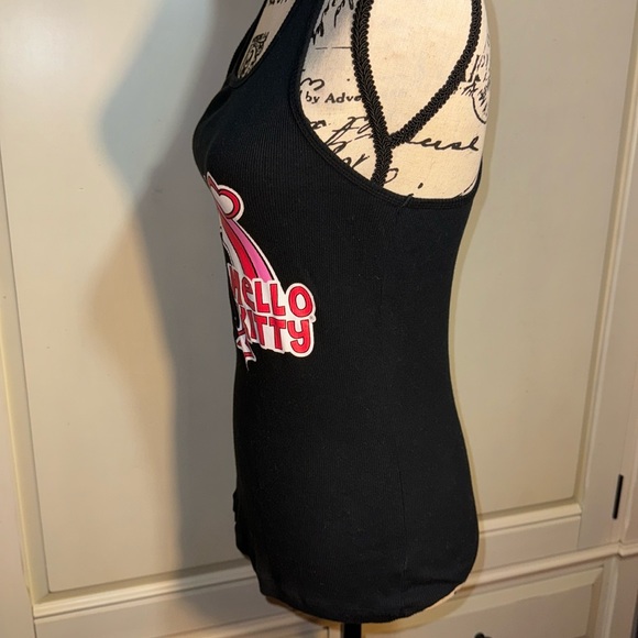 Hello Kitty Sanrio Retro Black Tank Top Juniors size Large slim fit - Picture 8 of 11